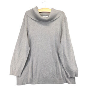 CJ Banks Turtleneck Sweater Womens Size 2X Gray Pullover Rayon Blend